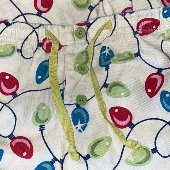 DELICATES pajama pant Christmas light print elastic waistband drawstring size XL - Picture 1 of 10
